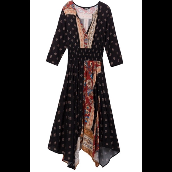 Desigual Gelia Bohemian Patchwork Handkerchief Midi Dress Size EU40/US 6 - NWT - Picture 6 of 16